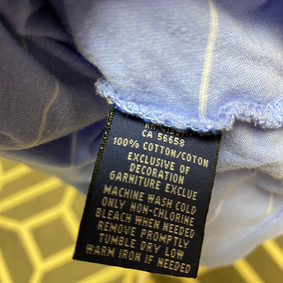 RALPH LAUREN T Shirt V Neck 100% Cotton Light Periwinkle Blue - Picture 3 of 5